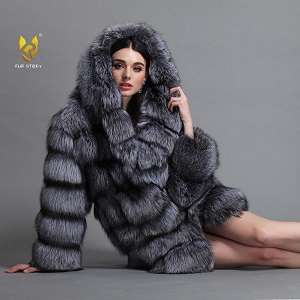 Women's Real Fox Fur Coat Winter Warm Fur Jacket Fashion Hoddie Outwear 16192 Online Black Friday Deals.